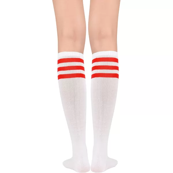 Zando Women's Tall Knee High Socks Extra Long Athletic Socks Outdoor Long Socks Stripes Casual Tube Socks Knee Socks