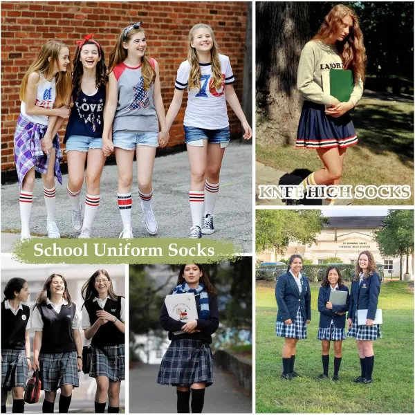 Zando Women's Tall Knee High Socks Extra Long Athletic Socks Outdoor Long Socks Stripes Casual Tube Socks Knee Socks