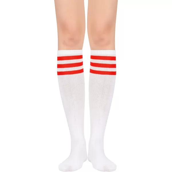 Zando Women's Tall Knee High Socks Extra Long Athletic Socks Outdoor Long Socks Stripes Casual Tube Socks Knee Socks