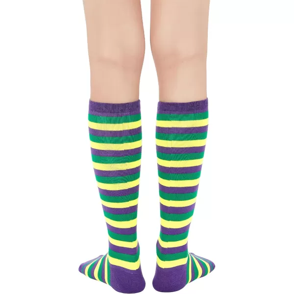 Zando Women's Tall Knee High Socks Extra Long Athletic Socks Outdoor Long Socks Stripes Casual Tube Socks Knee Socks