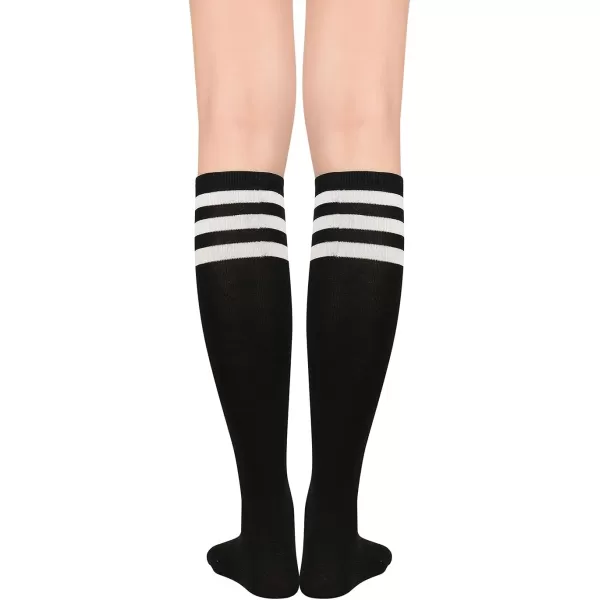 Zando Women's Tall Knee High Socks Extra Long Athletic Socks Outdoor Long Socks Stripes Casual Tube Socks Knee Socks