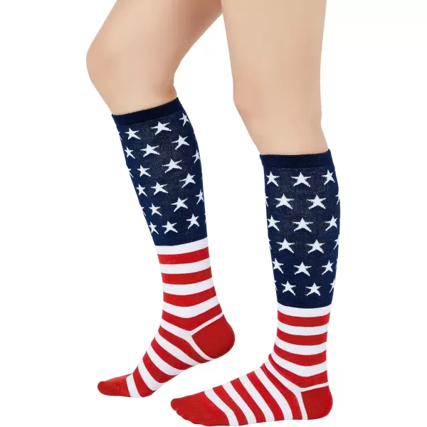 Zando Women's Tall Knee High Socks Extra Long Athletic Socks Outdoor Long Socks Stripes Casual Tube Socks Knee Socks
