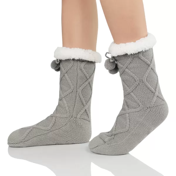 Zando Womens Warm Fuzzy Slipper Socks Fluffy Sherpa Fleece Socks Cozy Non Slip Plush Fleece Socks with Grippers