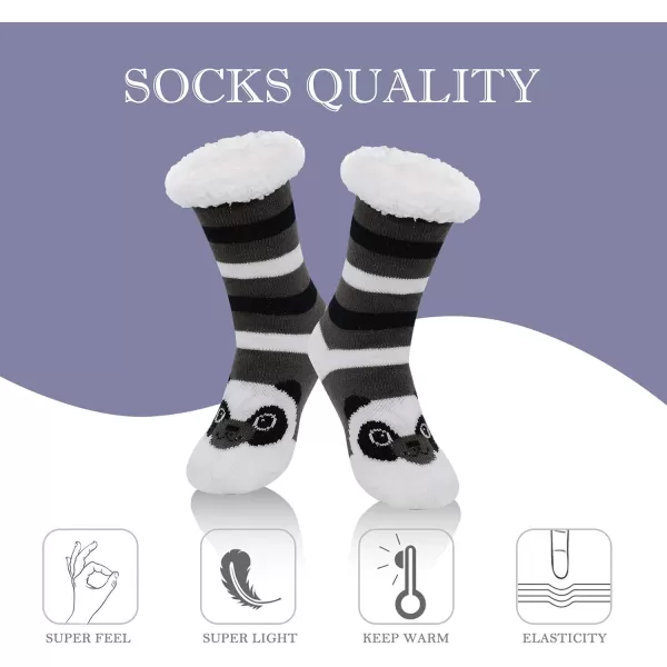 Zando Womens Warm Fuzzy Slipper Socks Fluffy Sherpa Fleece Socks Cozy Non Slip Plush Fleece Socks with Grippers