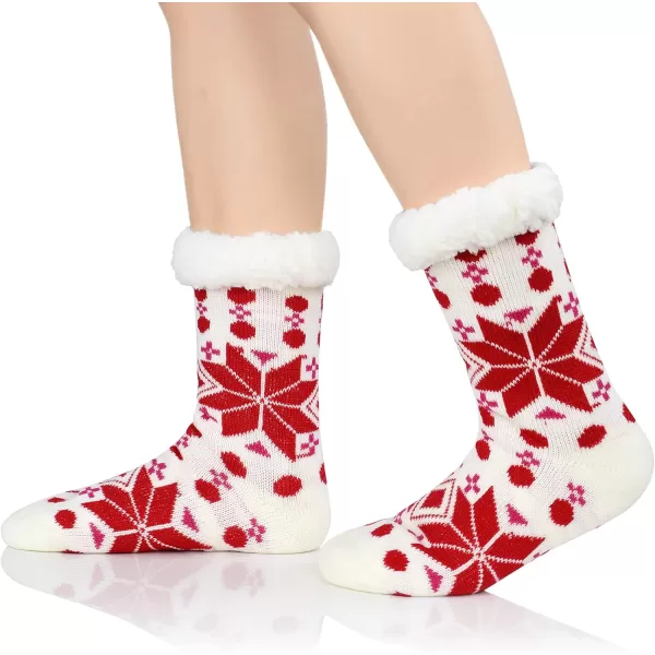 Zando Womens Warm Fuzzy Slipper Socks Fluffy Sherpa Fleece Socks Cozy Non Slip Plush Fleece Socks with Grippers