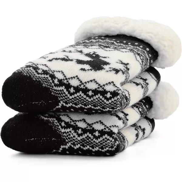 Zando Womens Warm Fuzzy Slipper Socks Fluffy Sherpa Fleece Socks Cozy Non Slip Plush Fleece Socks with Grippers)