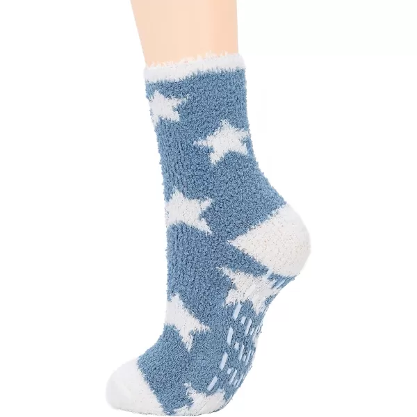 Zando Womens Warm Fuzzy Slipper Socks Fluffy Sherpa Fleece Socks Cozy Non Slip Plush Fleece Socks with Grippers