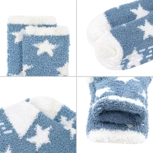 Zando Womens Warm Fuzzy Slipper Socks Fluffy Sherpa Fleece Socks Cozy Non Slip Plush Fleece Socks with Grippers
