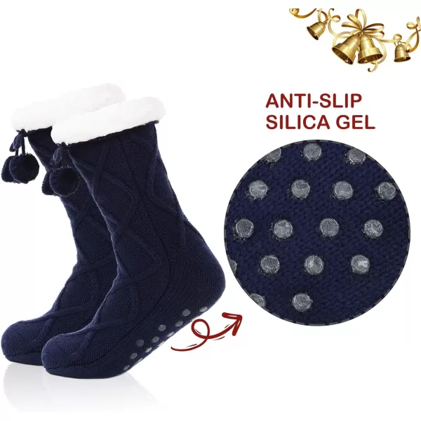 Zando Womens Warm Fuzzy Slipper Socks Fluffy Sherpa Fleece Socks Cozy Non Slip Plush Fleece Socks with Grippers