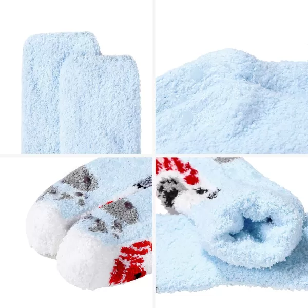 Zando Womens Warm Fuzzy Slipper Socks Fluffy Sherpa Fleece Socks Cozy Non Slip Plush Fleece Socks with Grippers
