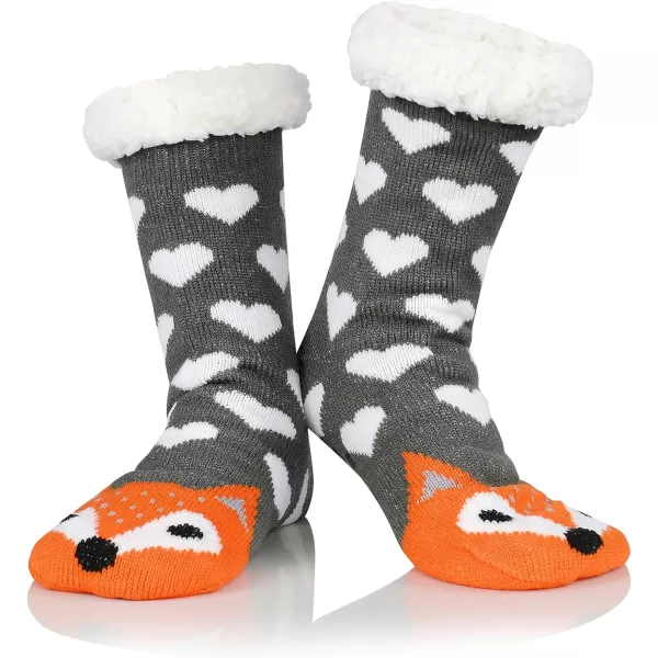 Zando Womens Warm Fuzzy Slipper Socks Fluffy Sherpa Fleece Socks Cozy Non Slip Plush Fleece Socks with Grippers