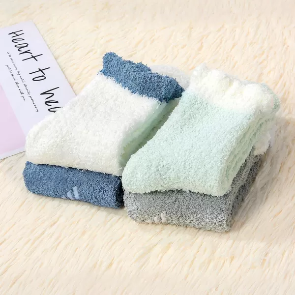 Zando Womens Warm Fuzzy Slipper Socks Fluffy Sherpa Fleece Socks Cozy Non Slip Plush Fleece Socks with Grippers