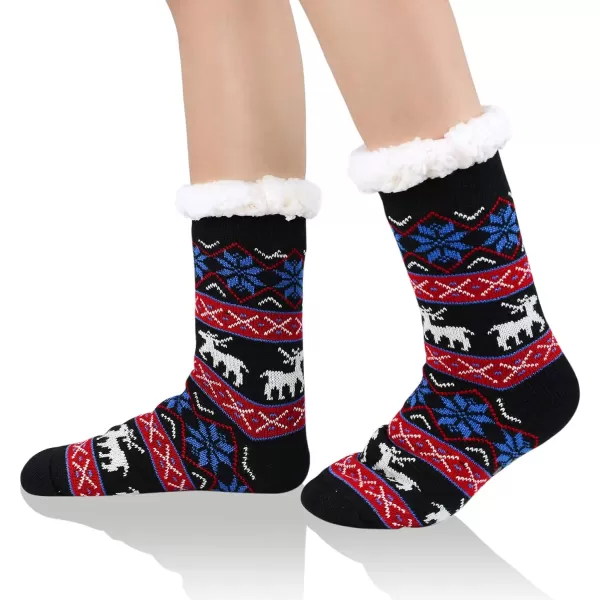 Zando Womens Warm Fuzzy Slipper Socks Fluffy Sherpa Fleece Socks Cozy Non Slip Plush Fleece Socks with Grippers)