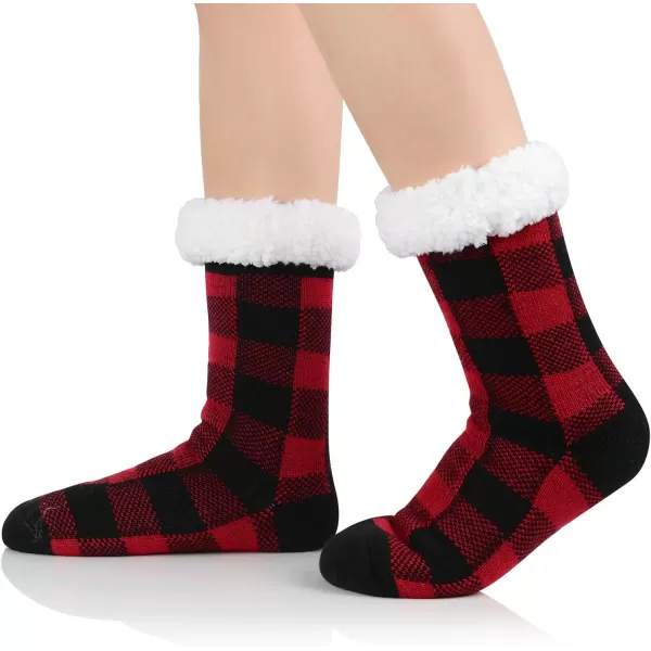 Zando Womens Warm Fuzzy Slipper Socks Fluffy Sherpa Fleece Socks Cozy Non Slip Plush Fleece Socks with Grippers