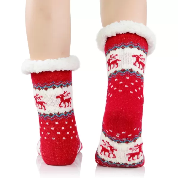 Zando Womens Warm Fuzzy Slipper Socks Fluffy Sherpa Fleece Socks Cozy Non Slip Plush Fleece Socks with Grippers