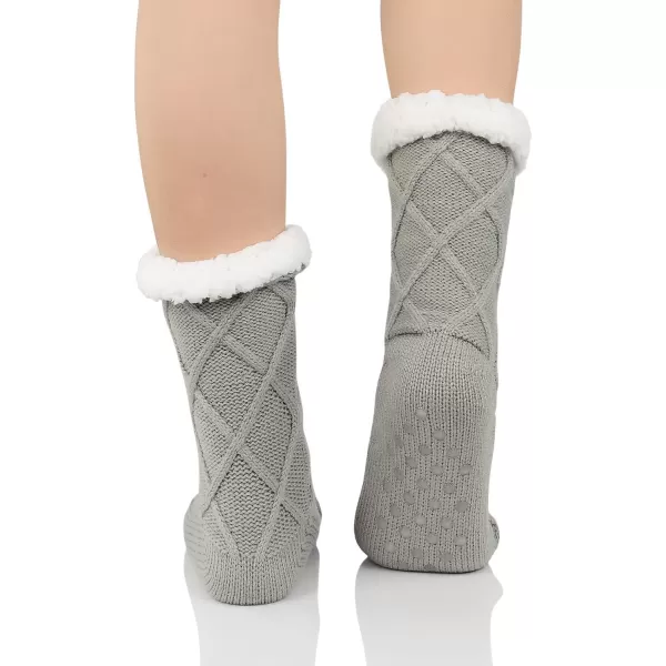 Zando Womens Warm Fuzzy Slipper Socks Fluffy Sherpa Fleece Socks Cozy Non Slip Plush Fleece Socks with Grippers