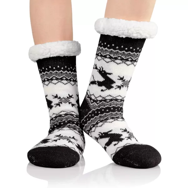 Zando Womens Warm Fuzzy Slipper Socks Fluffy Sherpa Fleece Socks Cozy Non Slip Plush Fleece Socks with Grippers)