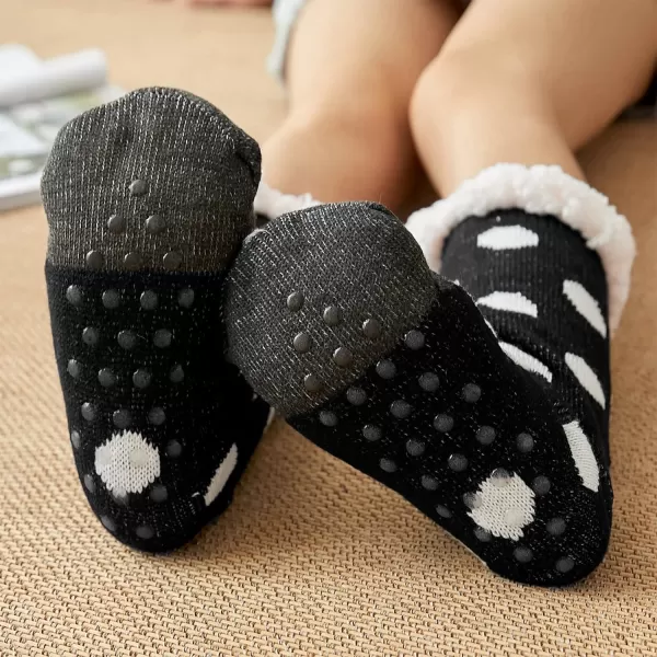 Zando Womens Warm Fuzzy Slipper Socks Fluffy Sherpa Fleece Socks Cozy Non Slip Plush Fleece Socks with Grippers