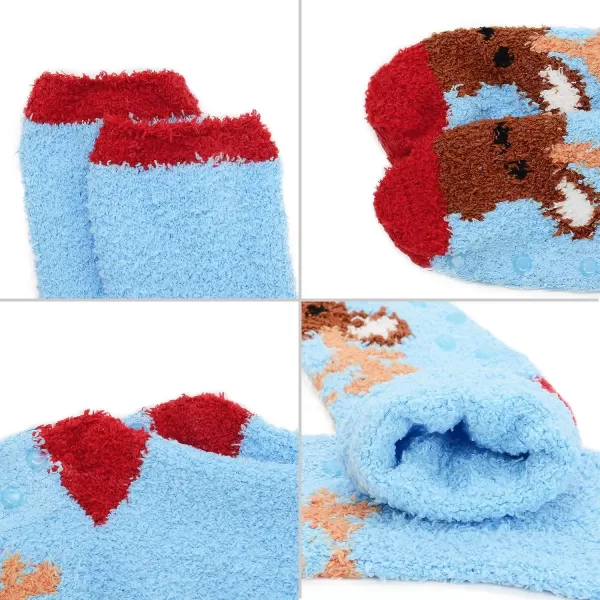 Zando Womens Warm Fuzzy Slipper Socks Fluffy Sherpa Fleece Socks Cozy Non Slip Plush Fleece Socks with Grippers