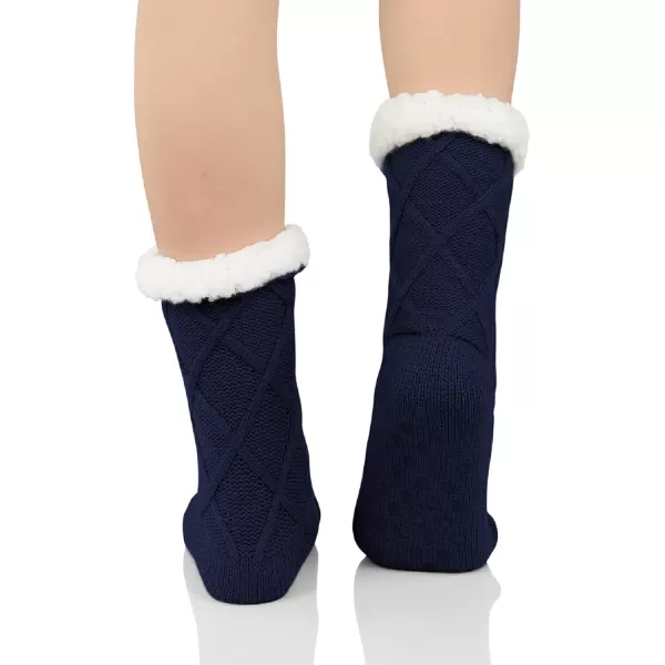 Zando Womens Warm Fuzzy Slipper Socks Fluffy Sherpa Fleece Socks Cozy Non Slip Plush Fleece Socks with Grippers