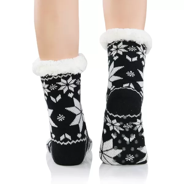 Zando Womens Warm Fuzzy Slipper Socks Fluffy Sherpa Fleece Socks Cozy Non Slip Plush Fleece Socks with Grippers