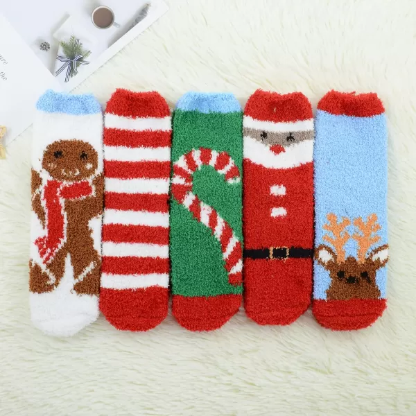 Zando Womens Warm Fuzzy Slipper Socks Fluffy Sherpa Fleece Socks Cozy Non Slip Plush Fleece Socks with Grippers