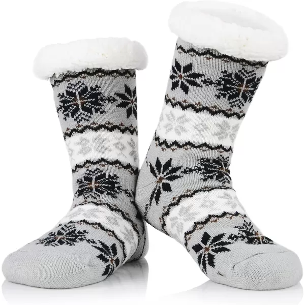 Zando Womens Warm Fuzzy Slipper Socks Fluffy Sherpa Fleece Socks Cozy Non Slip Plush Fleece Socks with Grippers