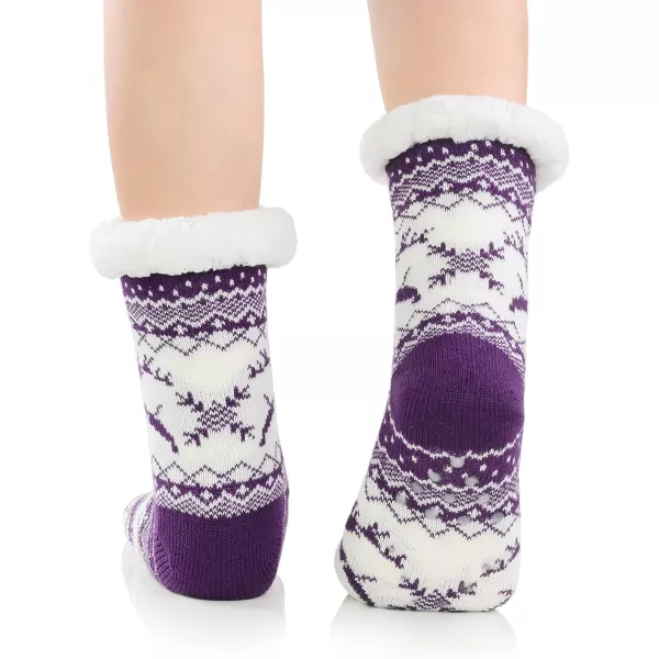 Zando Womens Warm Fuzzy Slipper Socks Fluffy Sherpa Fleece Socks Cozy Non Slip Plush Fleece Socks with Grippers)