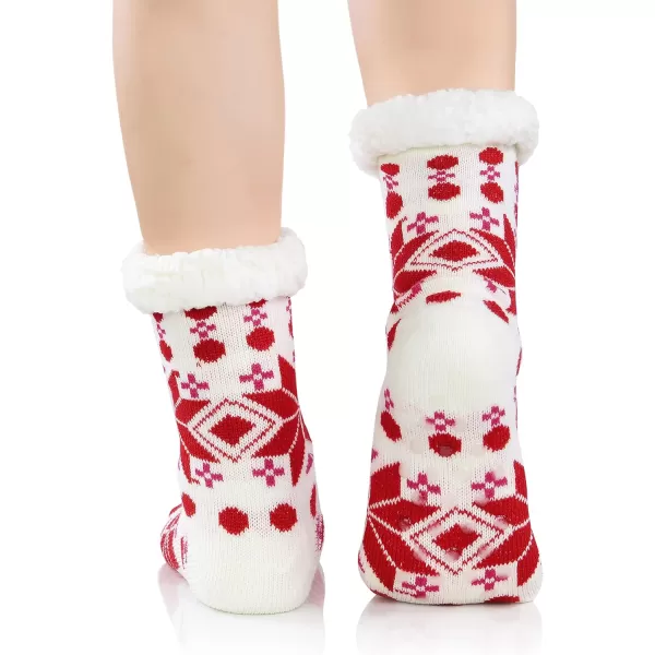 Zando Womens Warm Fuzzy Slipper Socks Fluffy Sherpa Fleece Socks Cozy Non Slip Plush Fleece Socks with Grippers