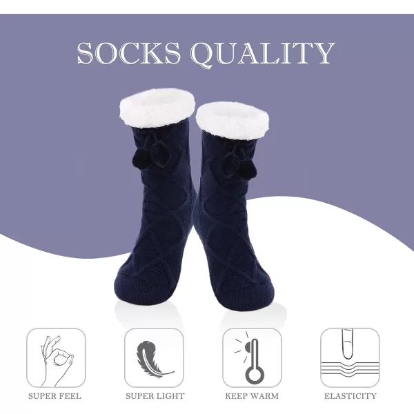 Zando Womens Warm Fuzzy Slipper Socks Fluffy Sherpa Fleece Socks Cozy Non Slip Plush Fleece Socks with Grippers