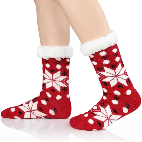 Zando Womens Warm Fuzzy Slipper Socks Fluffy Sherpa Fleece Socks Cozy Non Slip Plush Fleece Socks with Grippers