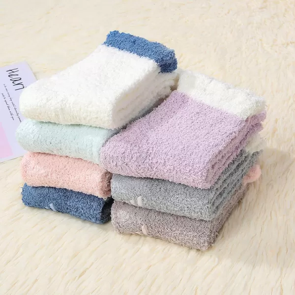 Zando Womens Warm Fuzzy Slipper Socks Fluffy Sherpa Fleece Socks Cozy Non Slip Plush Fleece Socks with Grippers