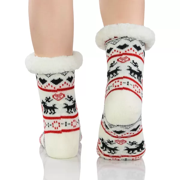 Zando Womens Warm Fuzzy Slipper Socks Fluffy Sherpa Fleece Socks Cozy Non Slip Plush Fleece Socks with Grippers