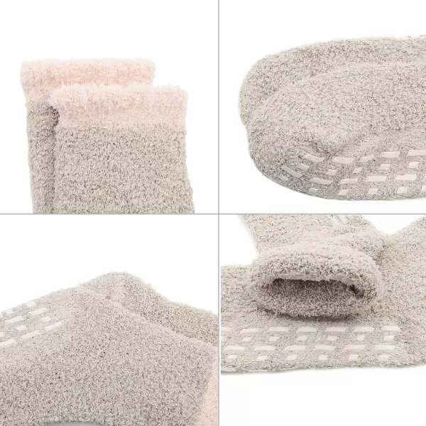 Zando Womens Warm Fuzzy Slipper Socks Fluffy Sherpa Fleece Socks Cozy Non Slip Plush Fleece Socks with Grippers
