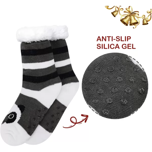 Zando Womens Warm Fuzzy Slipper Socks Fluffy Sherpa Fleece Socks Cozy Non Slip Plush Fleece Socks with Grippers