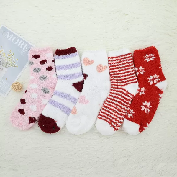 Zando Womens Warm Fuzzy Slipper Socks Fluffy Sherpa Fleece Socks Cozy Non Slip Plush Fleece Socks with Grippers