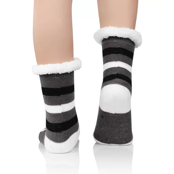 Zando Womens Warm Fuzzy Slipper Socks Fluffy Sherpa Fleece Socks Cozy Non Slip Plush Fleece Socks with Grippers