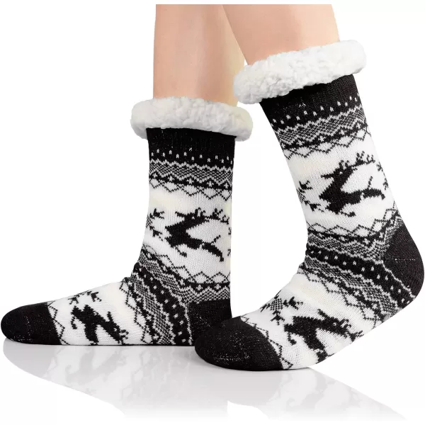 Zando Womens Warm Fuzzy Slipper Socks Fluffy Sherpa Fleece Socks Cozy Non Slip Plush Fleece Socks with Grippers)