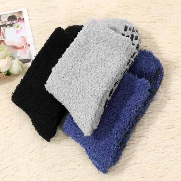 Zando Womens Warm Fuzzy Slipper Socks Fluffy Sherpa Fleece Socks Cozy Non Slip Plush Fleece Socks with Grippers