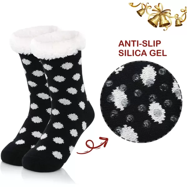 Zando Womens Warm Fuzzy Slipper Socks Fluffy Sherpa Fleece Socks Cozy Non Slip Plush Fleece Socks with Grippers