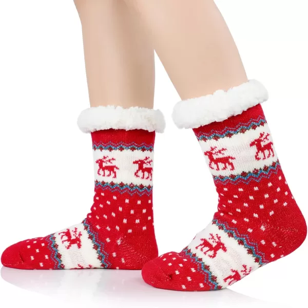 Zando Womens Warm Fuzzy Slipper Socks Fluffy Sherpa Fleece Socks Cozy Non Slip Plush Fleece Socks with Grippers
