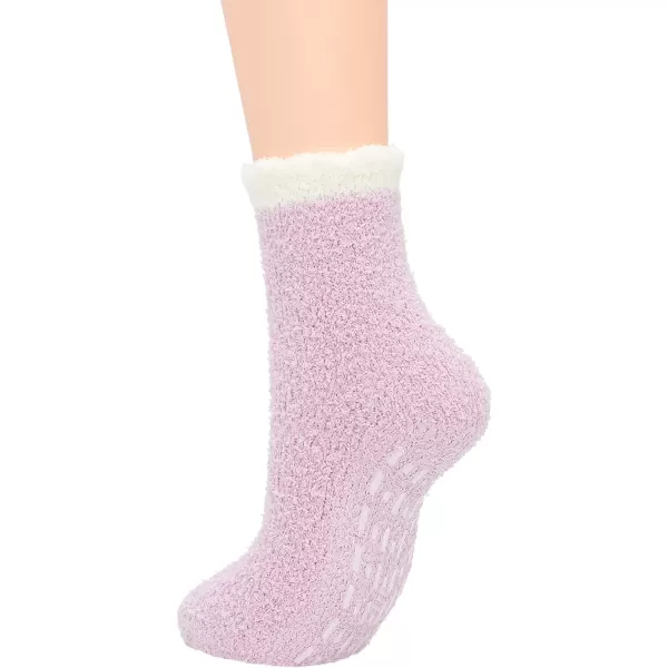 Zando Womens Warm Fuzzy Slipper Socks Fluffy Sherpa Fleece Socks Cozy Non Slip Plush Fleece Socks with Grippers