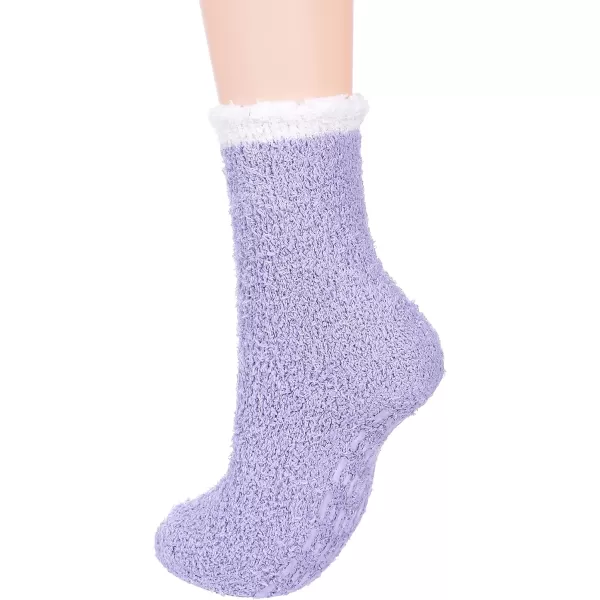 Zando Womens Warm Fuzzy Slipper Socks Fluffy Sherpa Fleece Socks Cozy Non Slip Plush Fleece Socks with Grippers