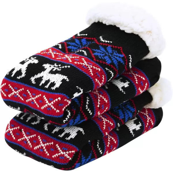 Zando Womens Warm Fuzzy Slipper Socks Fluffy Sherpa Fleece Socks Cozy Non Slip Plush Fleece Socks with Grippers)