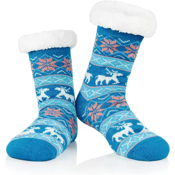 Zando Womens Warm Fuzzy Slipper Socks Fluffy Sherpa Fleece Socks Cozy Non Slip Plush Fleece Socks with Grippers)