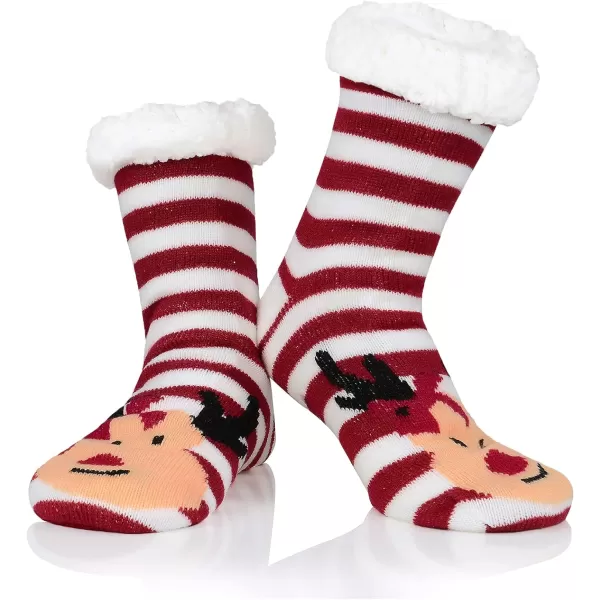 Zando Womens Warm Fuzzy Slipper Socks Fluffy Sherpa Fleece Socks Cozy Non Slip Plush Fleece Socks with Grippers