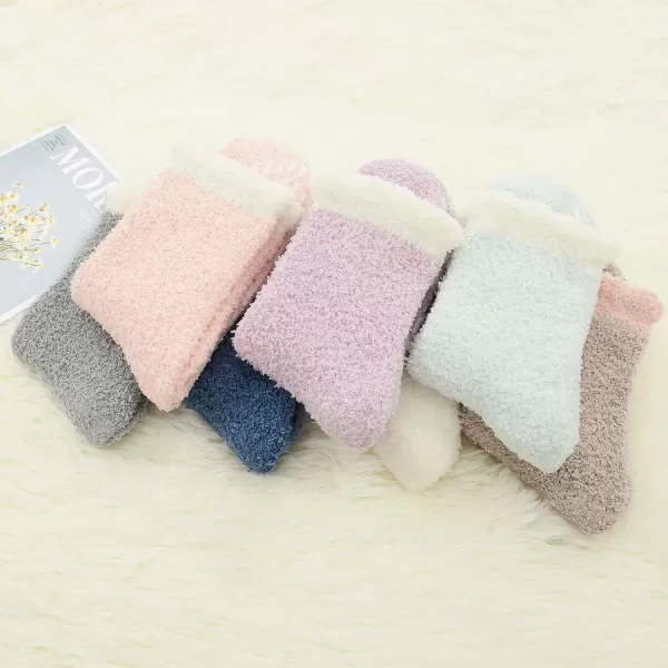 Zando Womens Warm Fuzzy Slipper Socks Fluffy Sherpa Fleece Socks Cozy Non Slip Plush Fleece Socks with Grippers