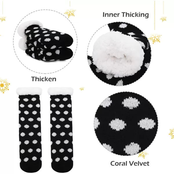 Zando Womens Warm Fuzzy Slipper Socks Fluffy Sherpa Fleece Socks Cozy Non Slip Plush Fleece Socks with Grippers