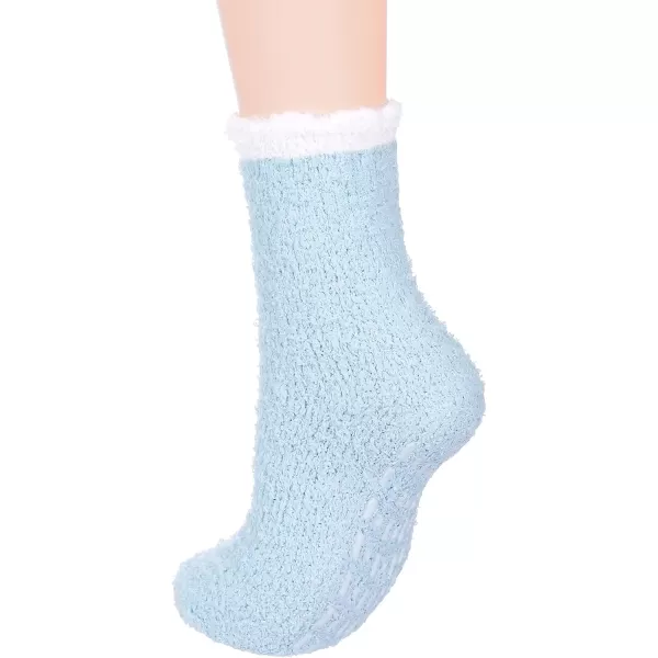 Zando Womens Warm Fuzzy Slipper Socks Fluffy Sherpa Fleece Socks Cozy Non Slip Plush Fleece Socks with Grippers