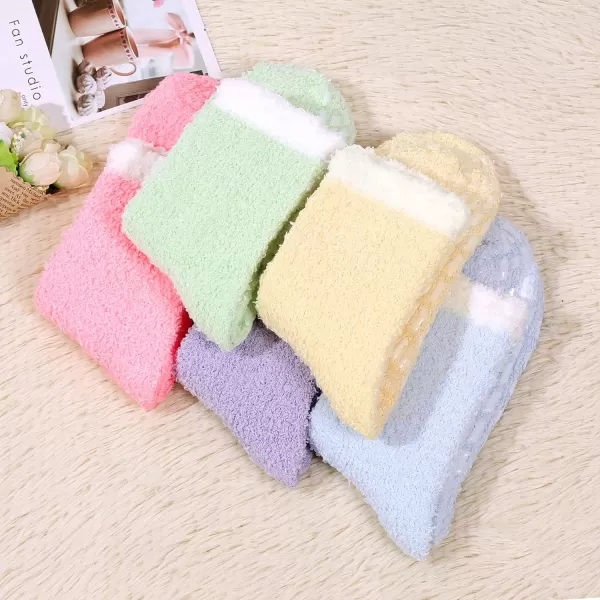 Zando Womens Warm Fuzzy Slipper Socks Fluffy Sherpa Fleece Socks Cozy Non Slip Plush Fleece Socks with Grippers